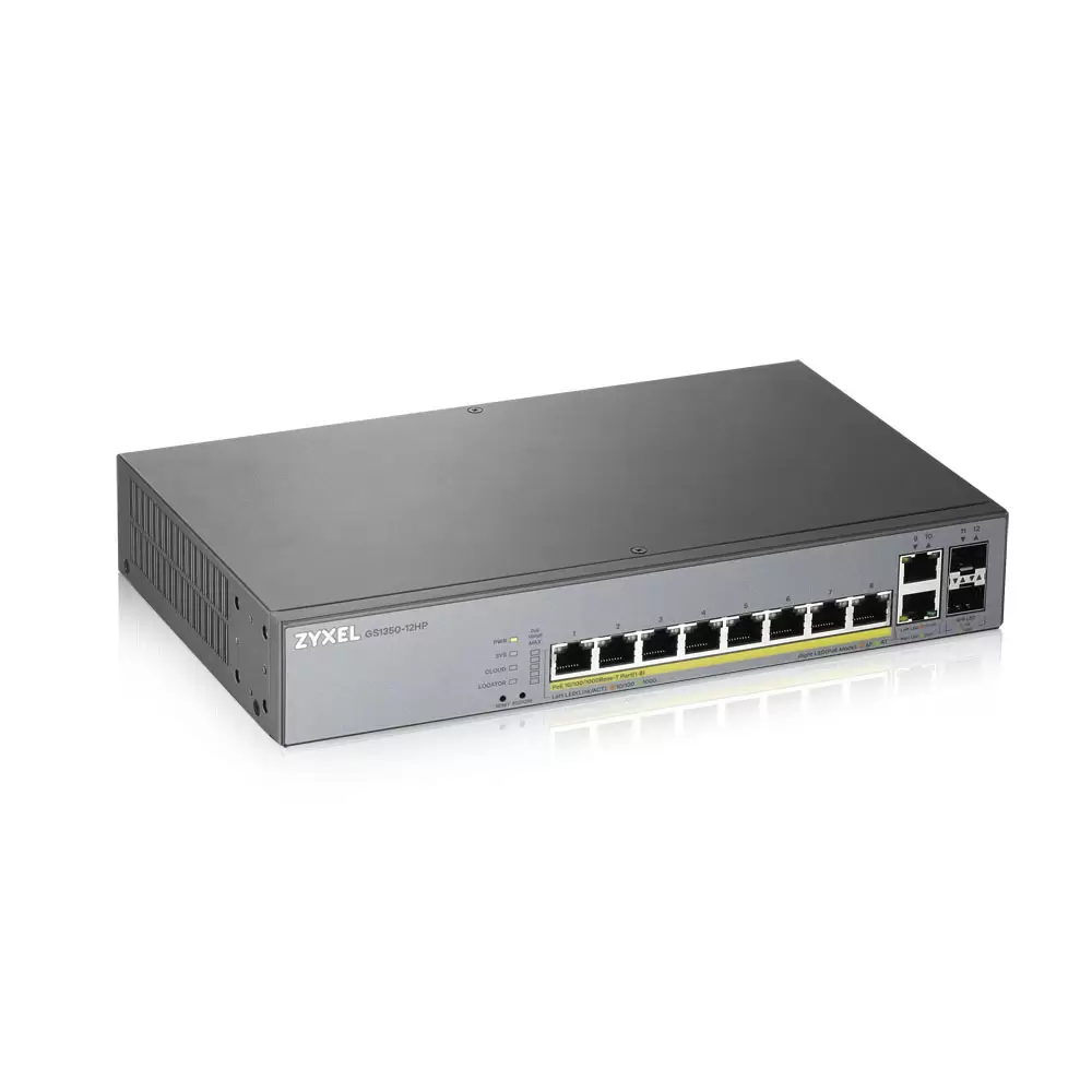 Фото L2 коммутатор PoE+ для IP-видеокамер ZYXEL GS1350-12HP [GS1350-12HP-EU0101F]