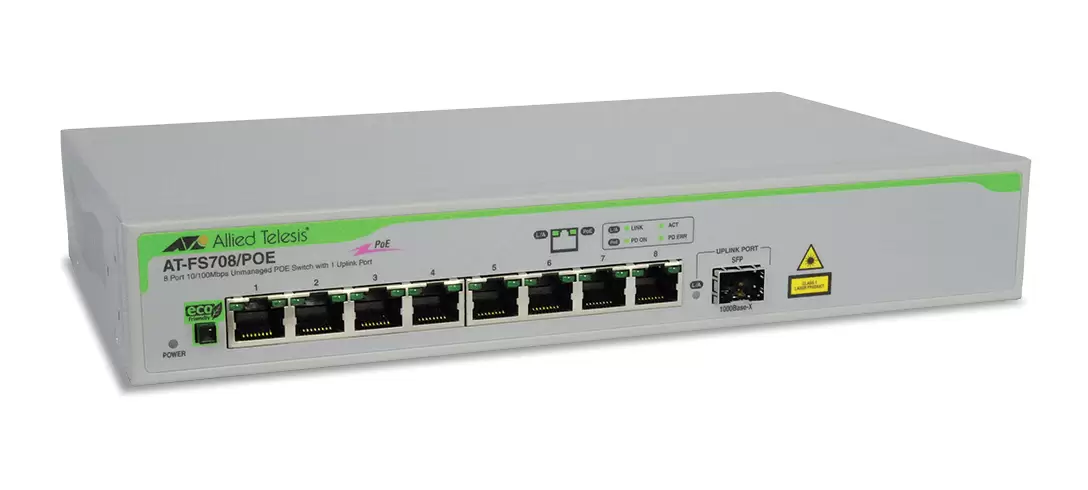 Фото Коммутатор неуправляемый Allied Telesis AT-FS708/POE-50