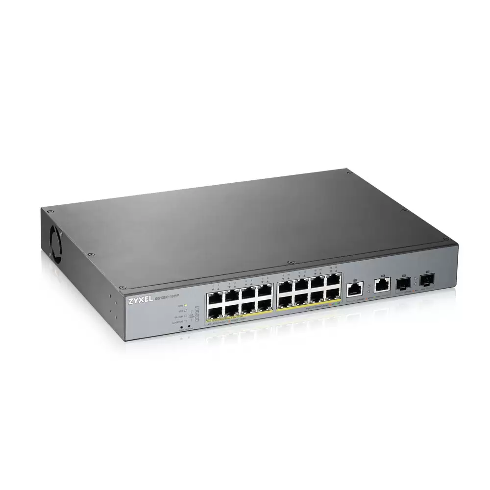 Фото L2 коммутатор PoE+ для IP-видеокамер ZYXEL GS1350-18HP [GS1350-18HP-EU0101F]
