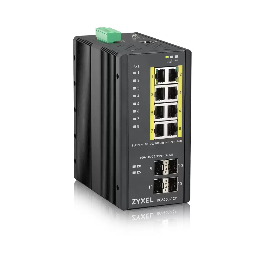 Фото Промышленный L2 PoE+ коммутатор Zyxel RGS200-12P-ZZ0101F